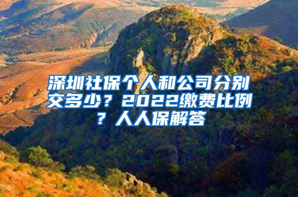 深圳社保个人和公司分别交多少？2022缴费比例？人人保解答