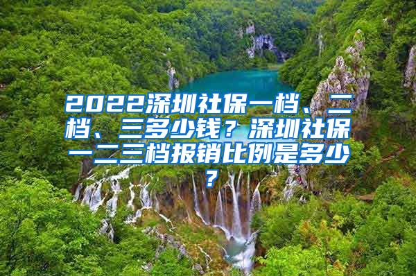 2022深圳社保一档、二档、三多少钱？深圳社保一二三档报销比例是多少？