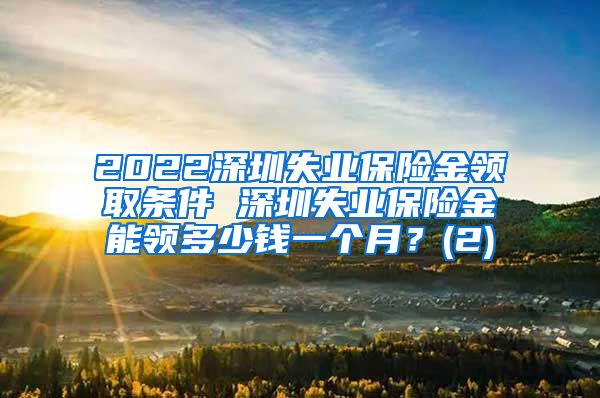 2022深圳失业保险金领取条件 深圳失业保险金能领多少钱一个月？(2)