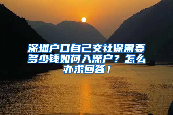 深圳户口自己交社保需要多少钱如何入深户？怎么办求回答！