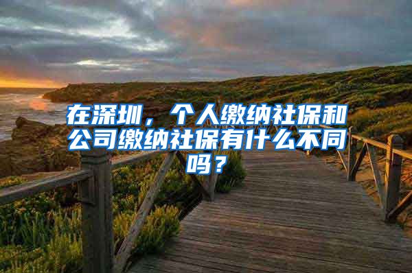 在深圳，个人缴纳社保和公司缴纳社保有什么不同吗？