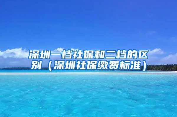 深圳一档社保和二档的区别（深圳社保缴费标准）