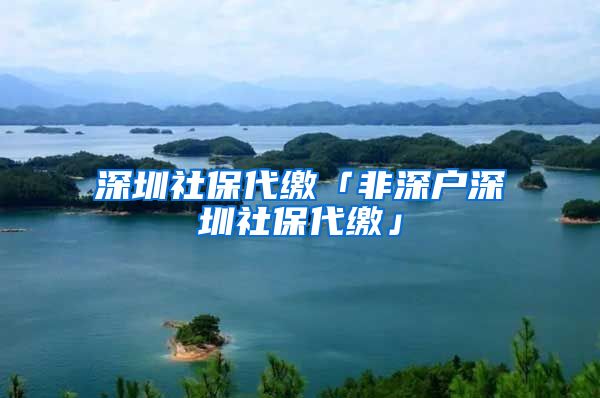 深圳社保代缴「非深户深圳社保代缴」