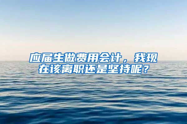 应届生做费用会计，我现在该离职还是坚持呢？