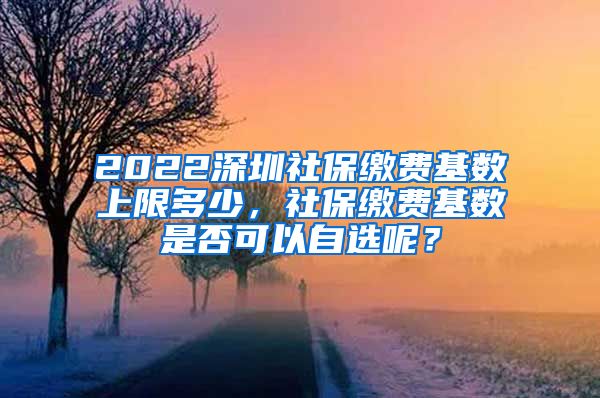 2022深圳社保缴费基数上限多少，社保缴费基数是否可以自选呢？