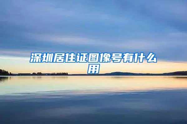 深圳居住证图像号有什么用