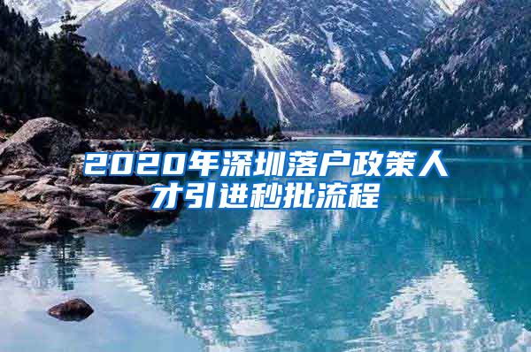 2020年深圳落户政策人才引进秒批流程