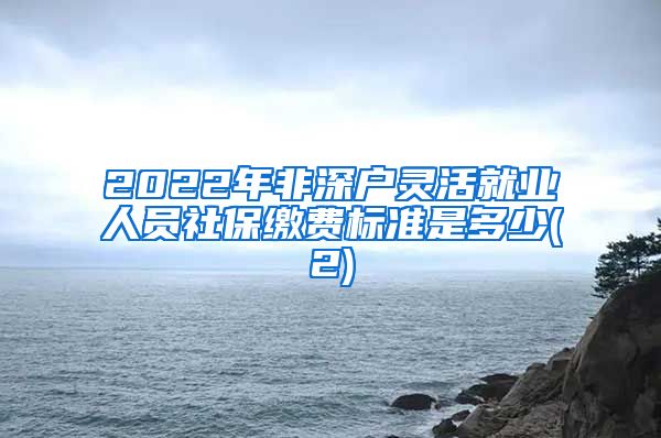 2022年非深户灵活就业人员社保缴费标准是多少(2)