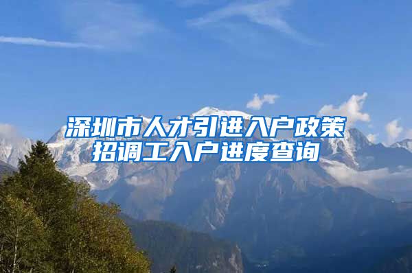 深圳市人才引进入户政策招调工入户进度查询