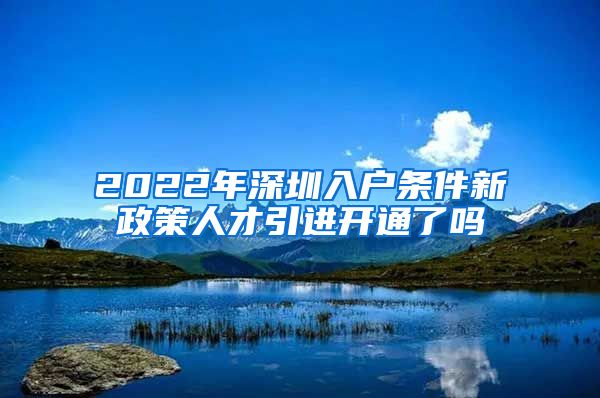 2022年深圳入户条件新政策人才引进开通了吗