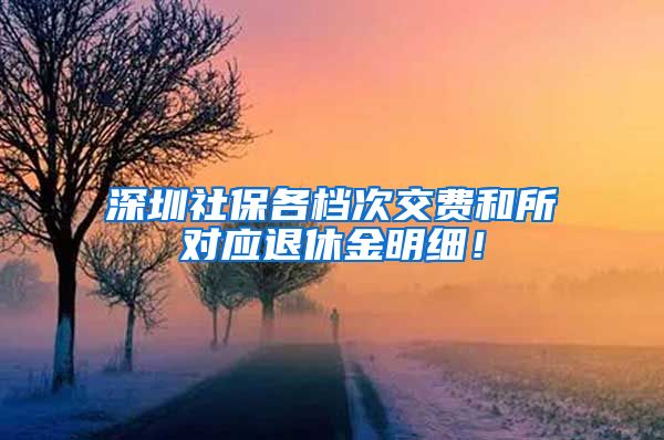 深圳社保各档次交费和所对应退休金明细！