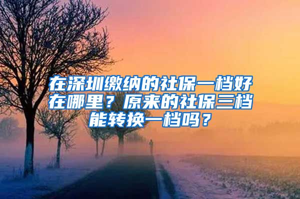 在深圳缴纳的社保一档好在哪里？原来的社保三档能转换一档吗？