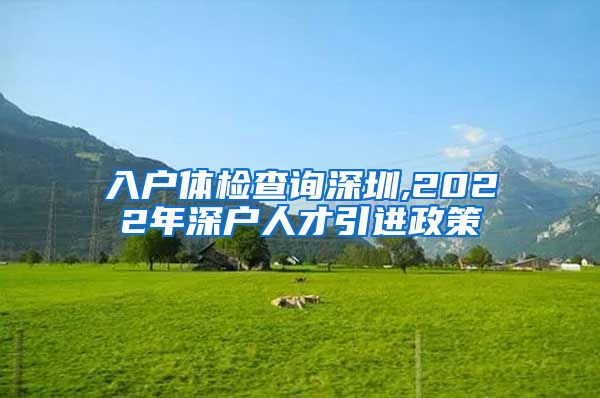 入户体检查询深圳,2022年深户人才引进政策