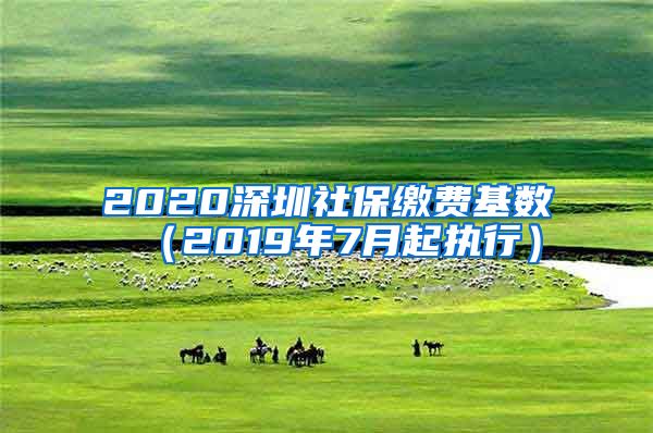 2020深圳社保缴费基数（2019年7月起执行）