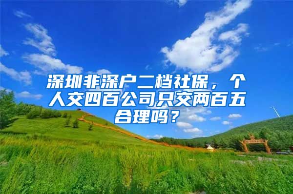 深圳非深户二档社保，个人交四百公司只交两百五合理吗？