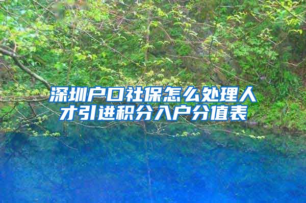 深圳户口社保怎么处理人才引进积分入户分值表