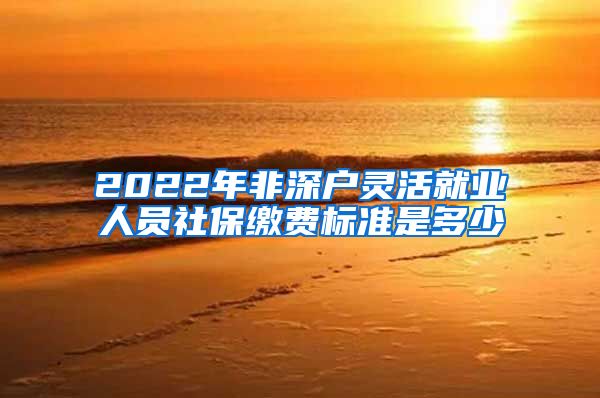 2022年非深户灵活就业人员社保缴费标准是多少