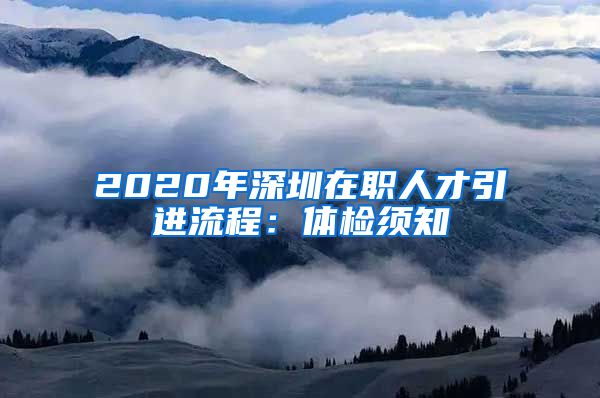 2020年深圳在职人才引进流程：体检须知