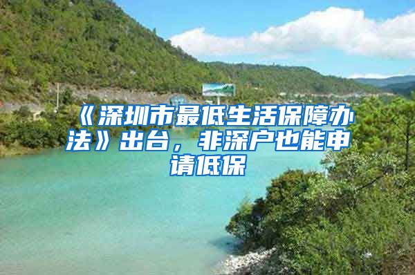 《深圳市最低生活保障办法》出台，非深户也能申请低保