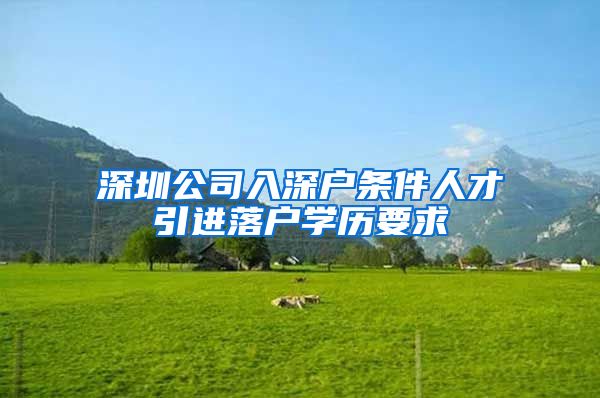 深圳公司入深户条件人才引进落户学历要求