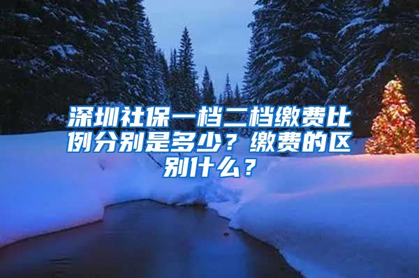 深圳社保一档二档缴费比例分别是多少？缴费的区别什么？