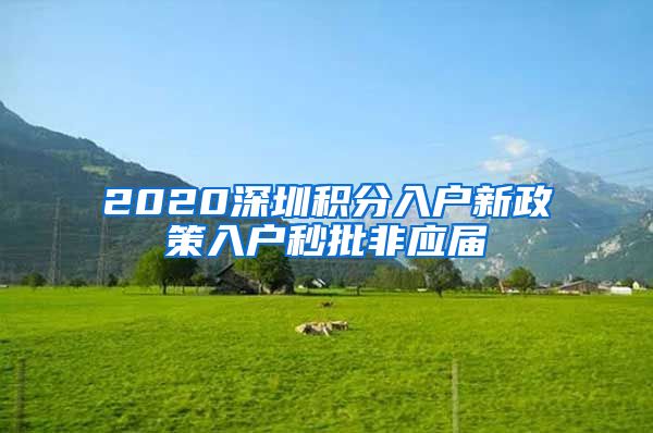 2020深圳积分入户新政策入户秒批非应届