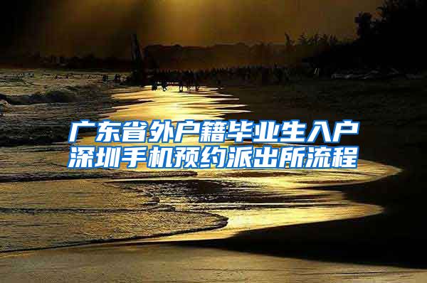 广东省外户籍毕业生入户深圳手机预约派出所流程