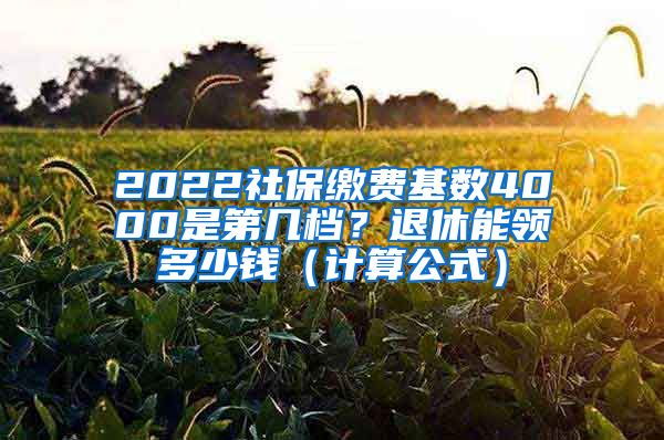 2022社保缴费基数4000是第几档？退休能领多少钱（计算公式）