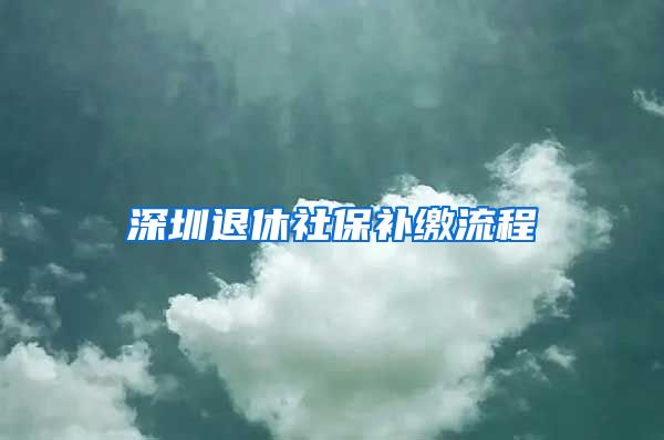 深圳退休社保补缴流程