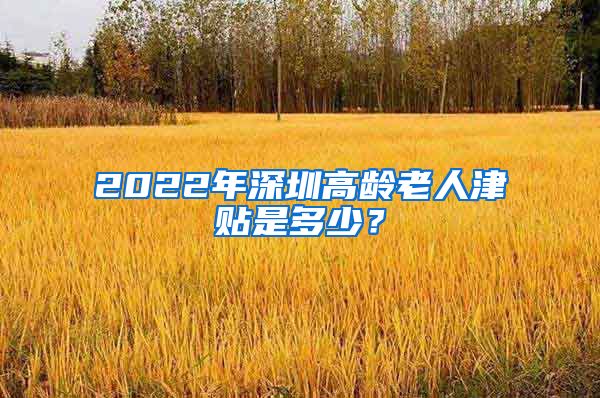 2022年深圳高龄老人津贴是多少？