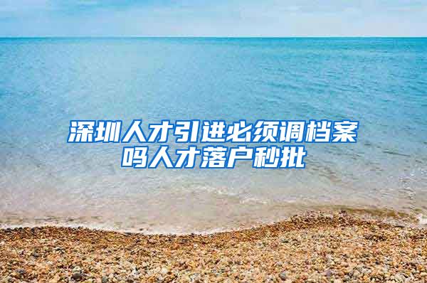 深圳人才引进必须调档案吗人才落户秒批