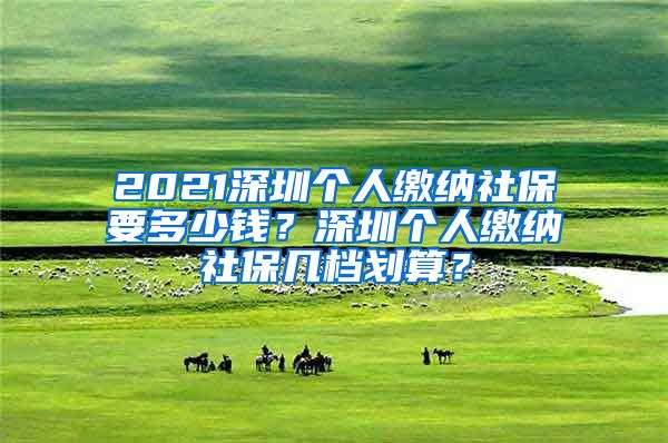 2021深圳个人缴纳社保要多少钱？深圳个人缴纳社保几档划算？