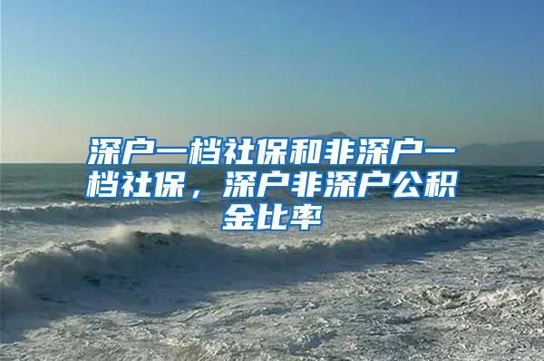 深户一档社保和非深户一档社保，深户非深户公积金比率