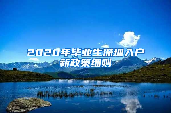 2020年毕业生深圳入户新政策细则