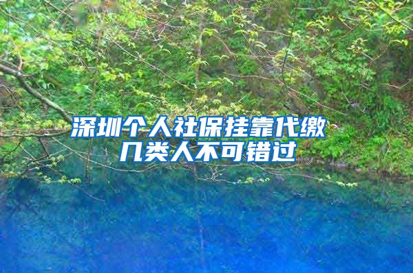 深圳个人社保挂靠代缴 几类人不可错过