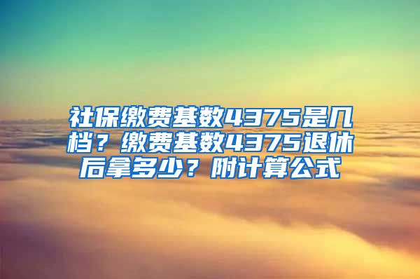 社保缴费基数4375是几档？缴费基数4375退休后拿多少？附计算公式