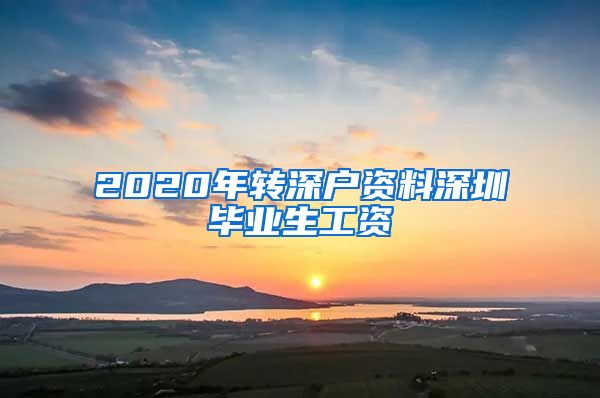 2020年转深户资料深圳毕业生工资