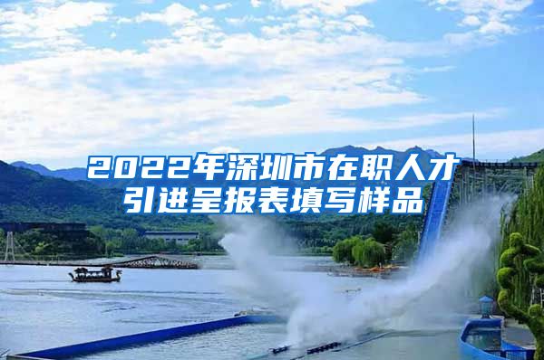 2022年深圳市在职人才引进呈报表填写样品