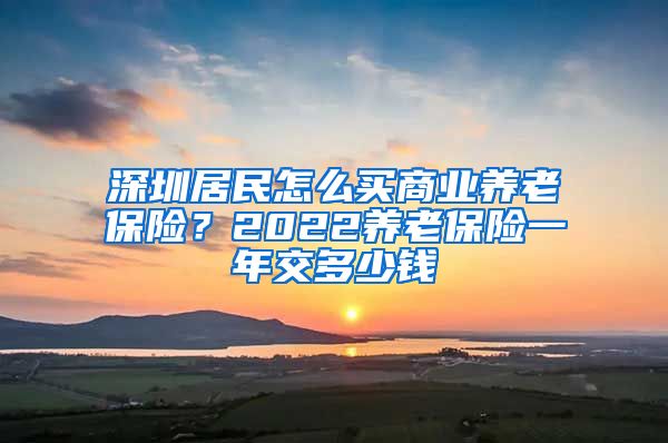 深圳居民怎么买商业养老保险？2022养老保险一年交多少钱