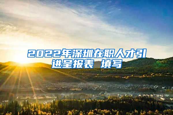 2022年深圳在职人才引进呈报表 填写