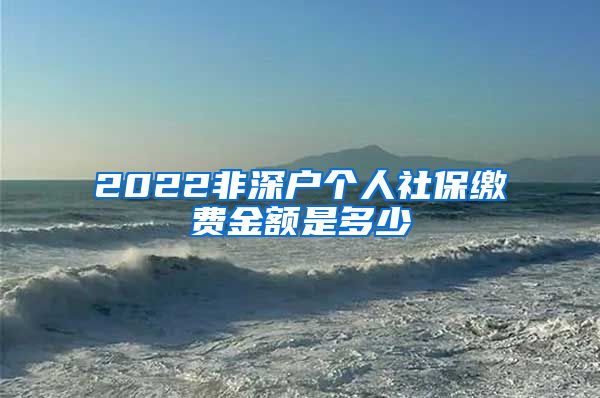 2022非深户个人社保缴费金额是多少