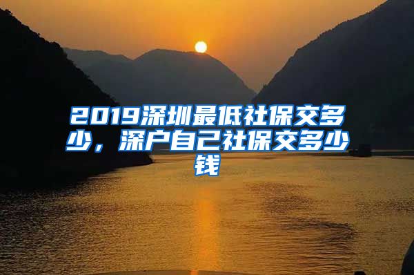 2019深圳最低社保交多少，深户自己社保交多少钱