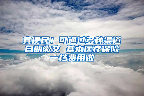 真便民！可通过多种渠道自助缴交 基本医疗保险一档费用啦