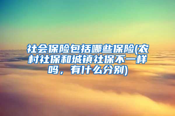 社会保险包括哪些保险(农村社保和城镇社保不一样吗，有什么分别)