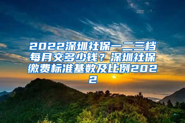 2022深圳社保一二三档每月交多少钱？深圳社保缴费标准基数及比例2022