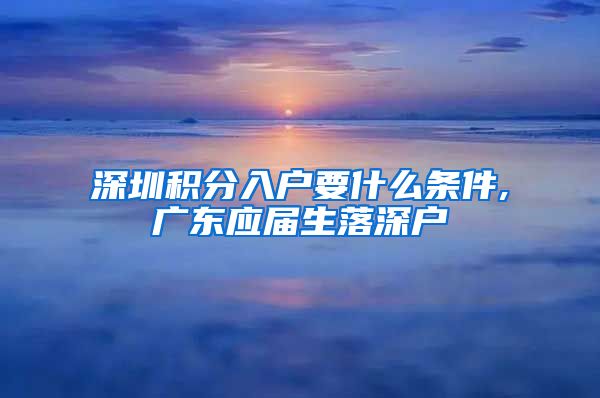 深圳积分入户要什么条件,广东应届生落深户