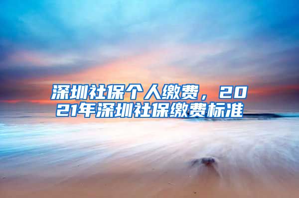 深圳社保个人缴费，2021年深圳社保缴费标准