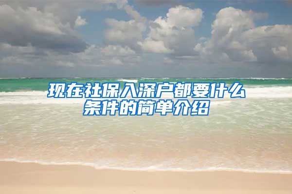 现在社保入深户都要什么条件的简单介绍