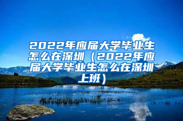 2022年应届大学毕业生怎么在深圳（2022年应届大学毕业生怎么在深圳上班）