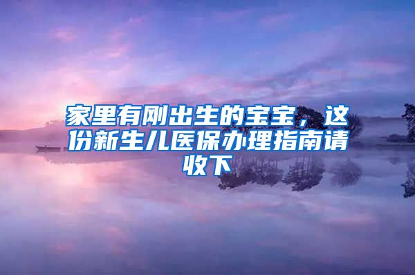 家里有刚出生的宝宝，这份新生儿医保办理指南请收下